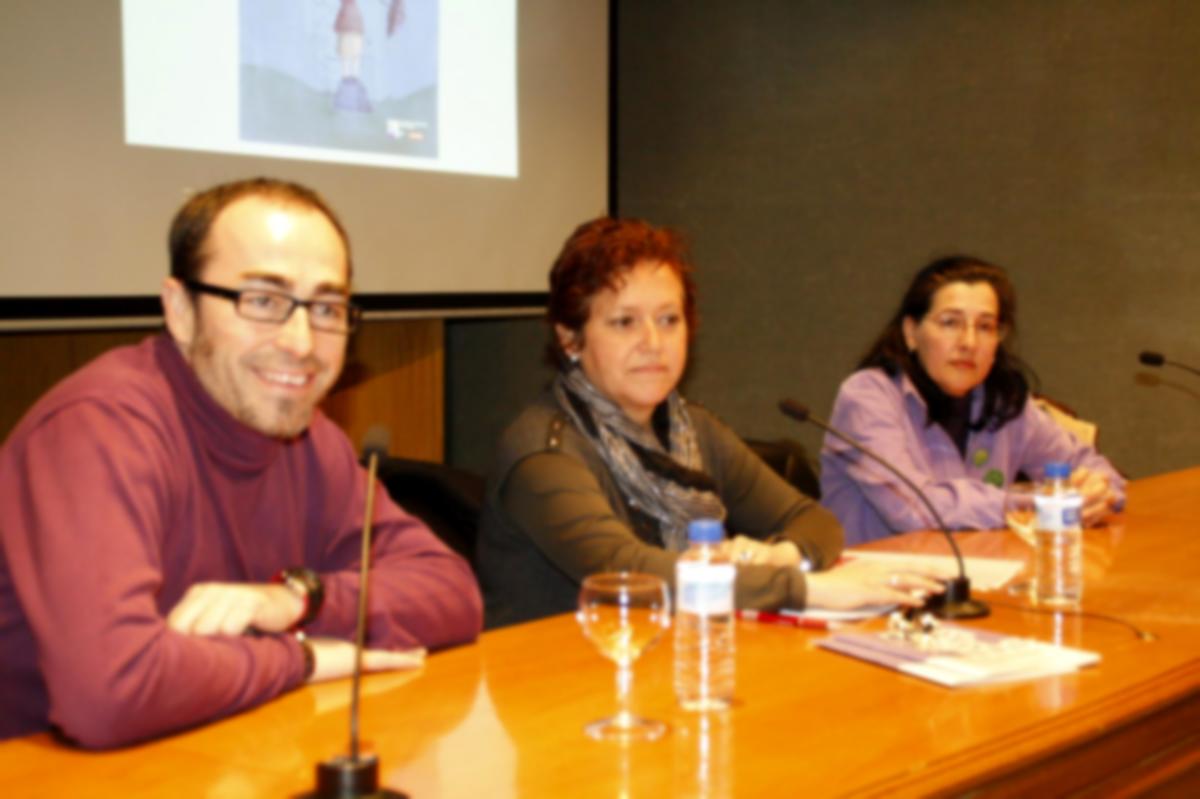 Durante el acto del 8 de Marzo de Albacete.