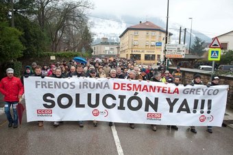 Foto de archivo de una manifestacin de los trabajadores de Greyco