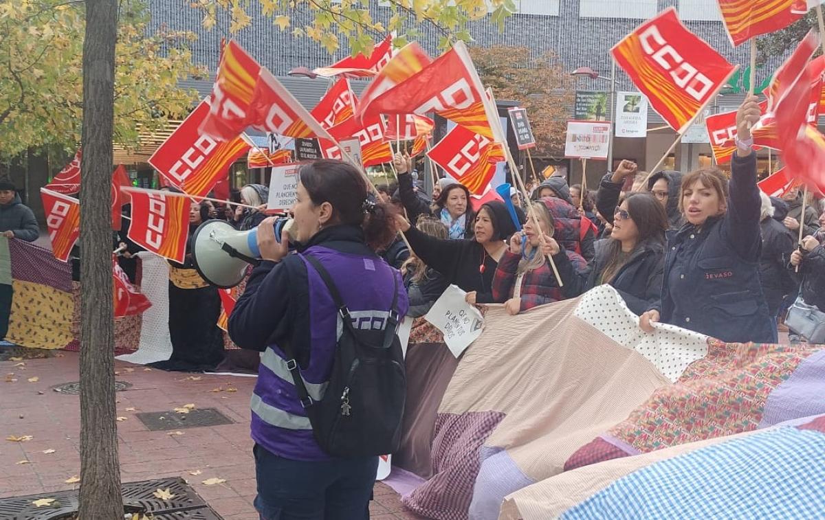 Movilización de las trabajadoras de Jevaso en Zaragoza