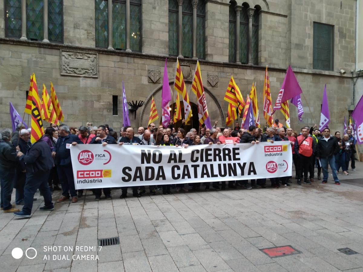 Concentracin trabajadores de Sada en Lleida