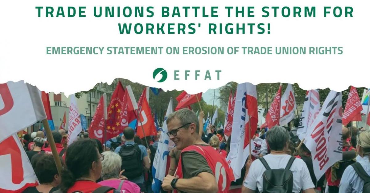 "La erosión de los derechos sindicales" es el nombre de la resolución de la federación europea