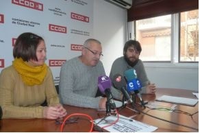 Responsables de CCOO en Solaria y Carmelo Berdun