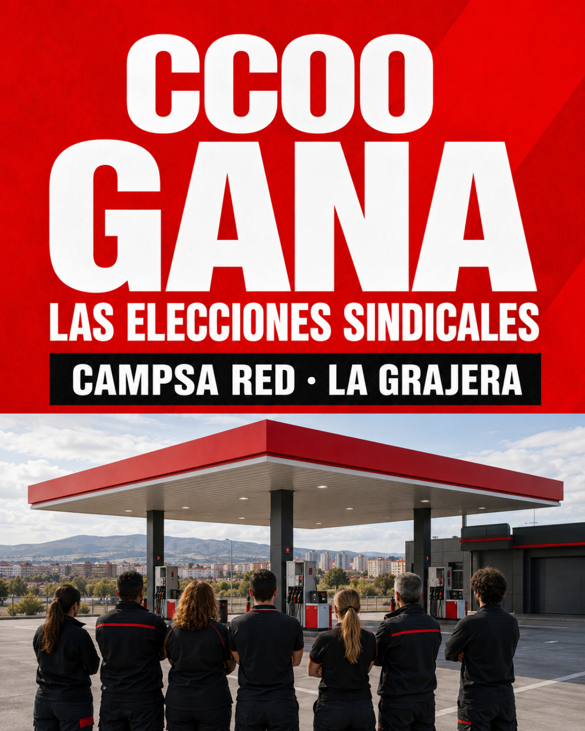 CCOO gana las elecciones sindicales en la gasolinera Campsa Red de La Grajera.