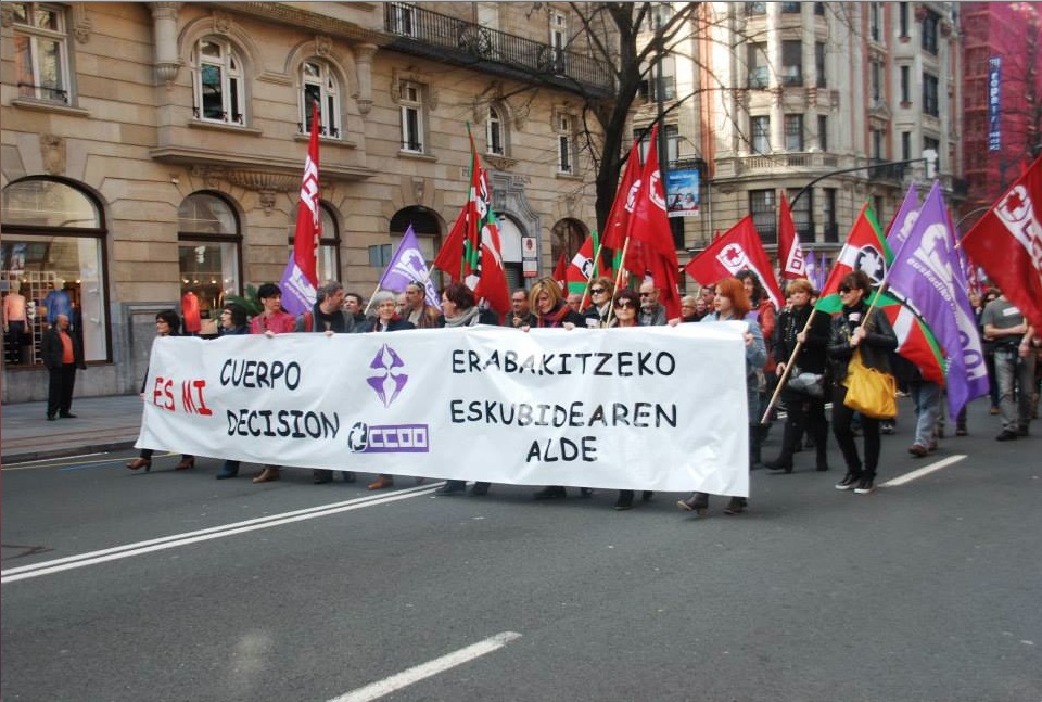 Tras la asamblea, los delegados y delegadas de CCOO recorrieron Bilbao en manifestacin