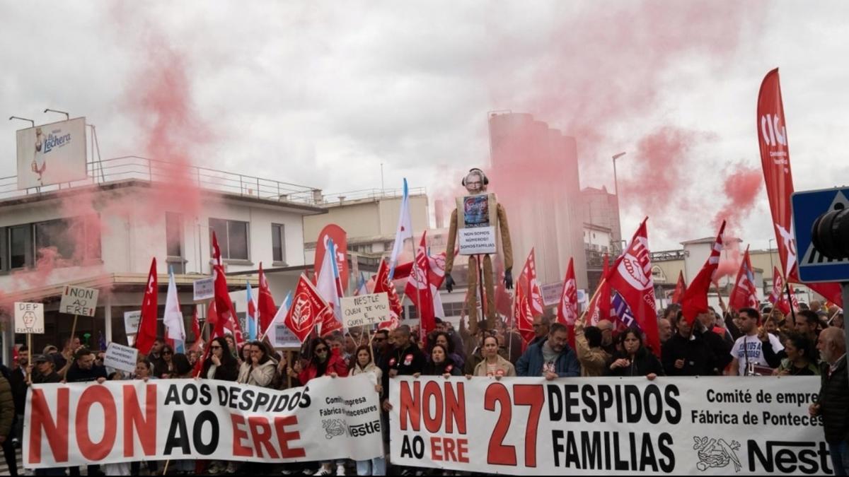 Movilizaciones en Nestle en la Fabrica de Pontecesures. No al ERE