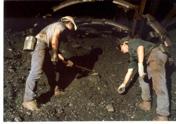 Mineros paleando