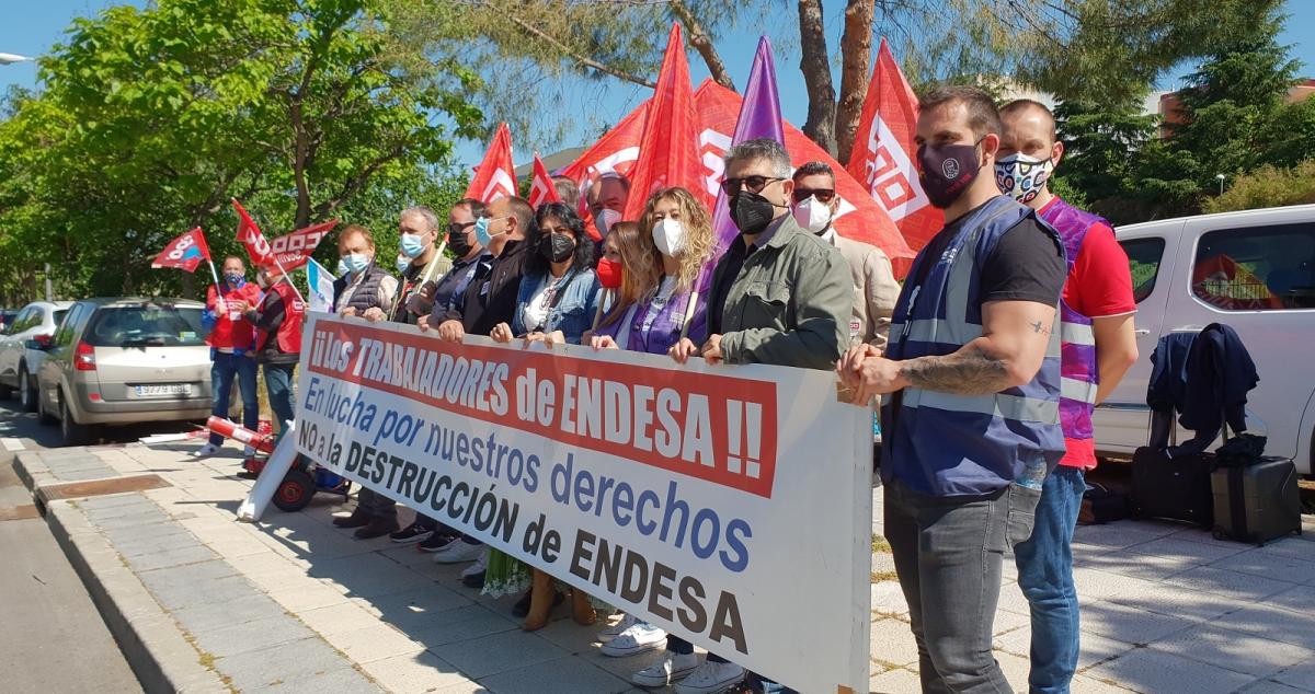 Concentracin, hace dos aos, ante la sede de Endesa en Madrid