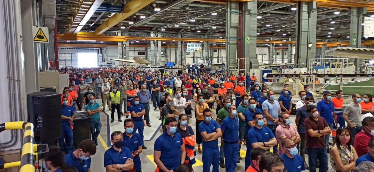 Asamblea y concentración a las puertas de Airbus Getafe contra los despidos