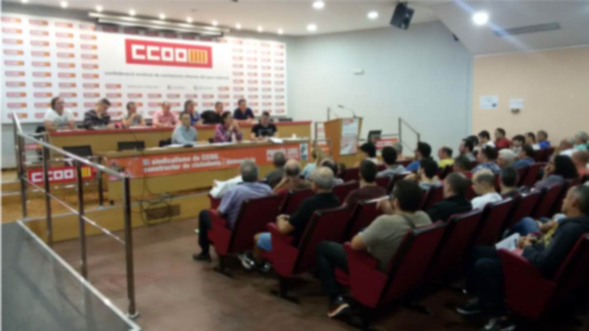 Momento de la asamblea celebrada el sbado en los locales de CCOO de Valencia