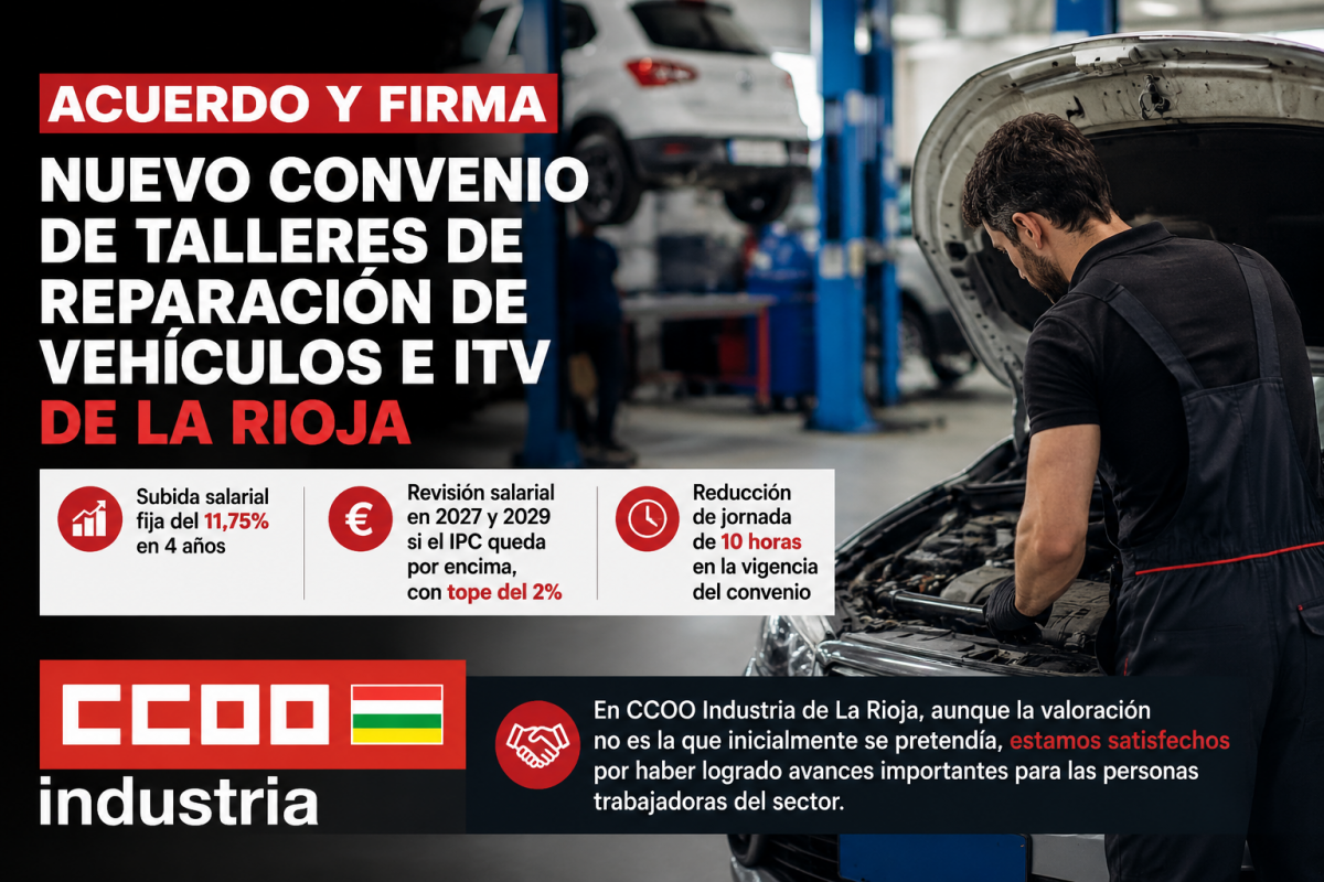 acuerdo y firma del convenio de talleres de reparacion de vehiculos e itv de la rioja