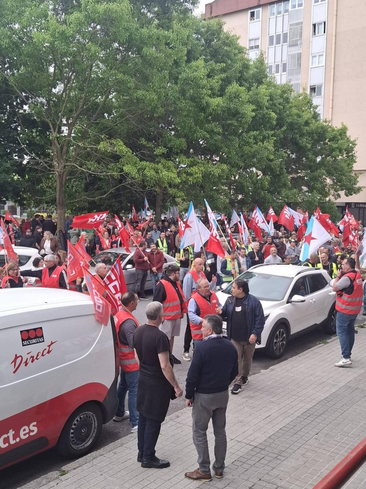 Concentracion de traballadores do metal da Coruña