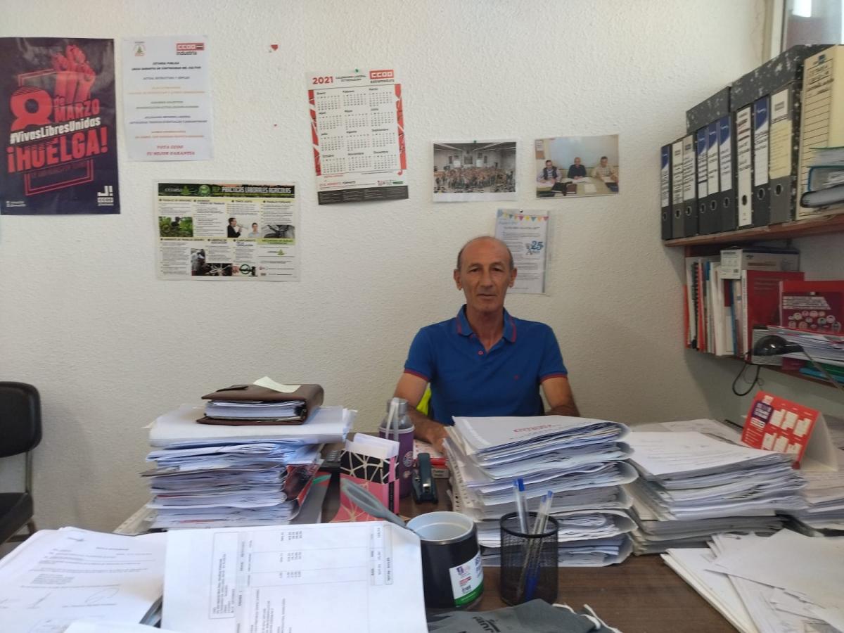 Ángel, responsable de Política Industrial de CCOO de Industria Extremadura