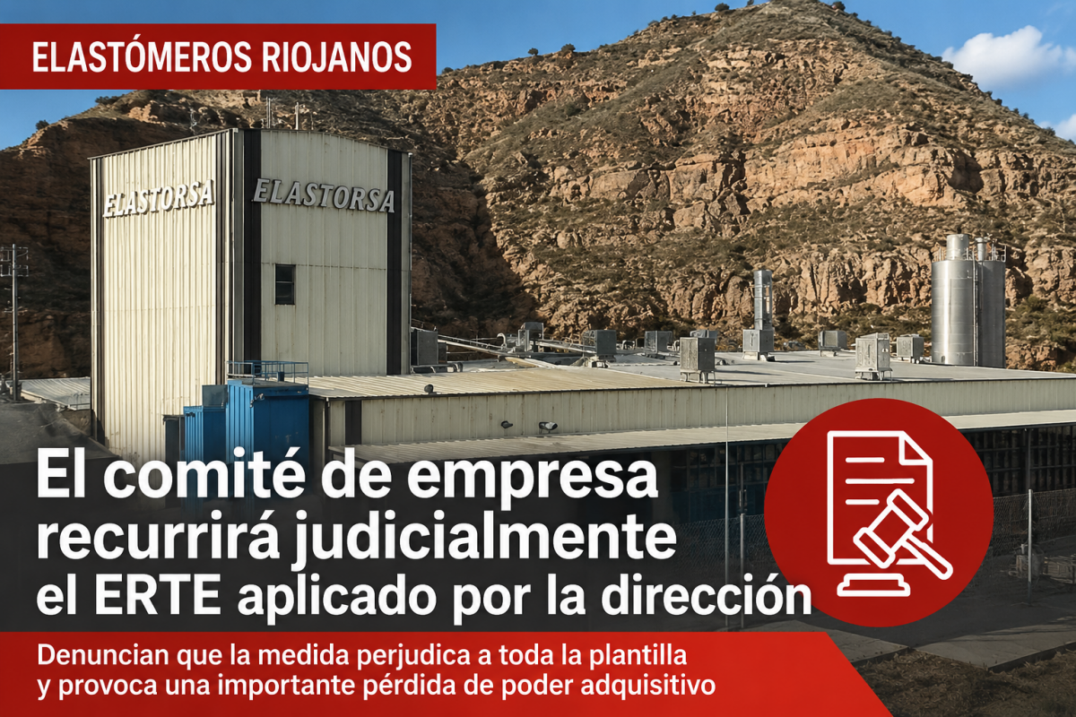 El comité de empresa de Elastómeros Riojanos recurrirá judicialmente el ERTE aplicado por la dirección