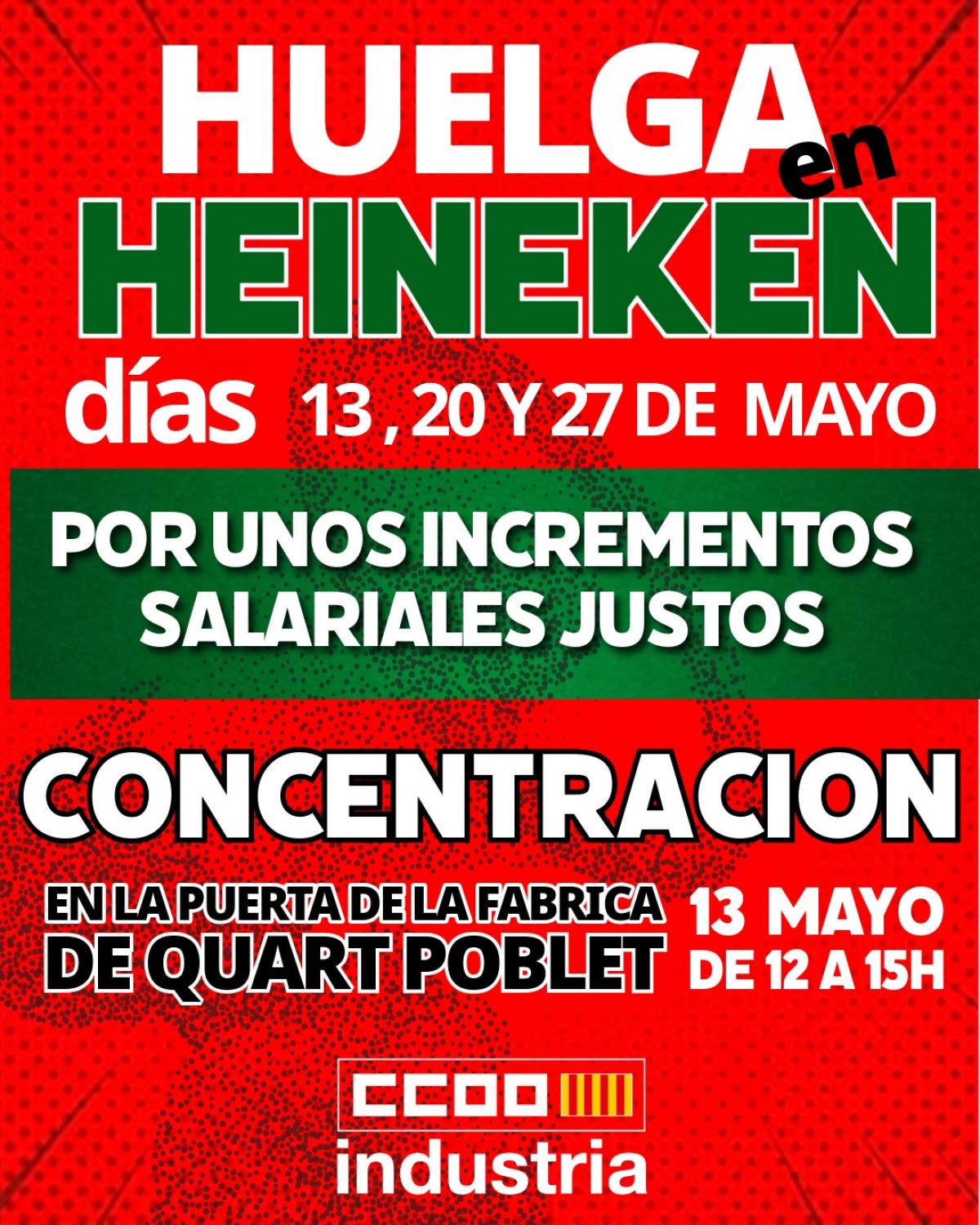 Cartel de huelga y concentracion