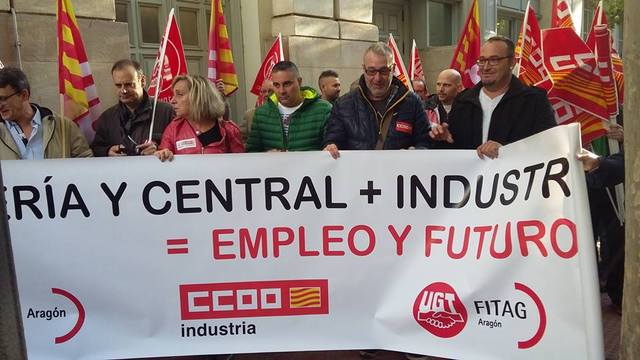 Concentracin en Zaragoza  en defensa del sector minero-electrico