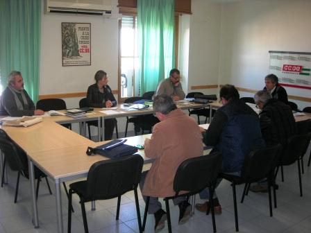 Pepe Casas y responsables provinciales de Andaluca de Salud Laboral y Medio Ambiente