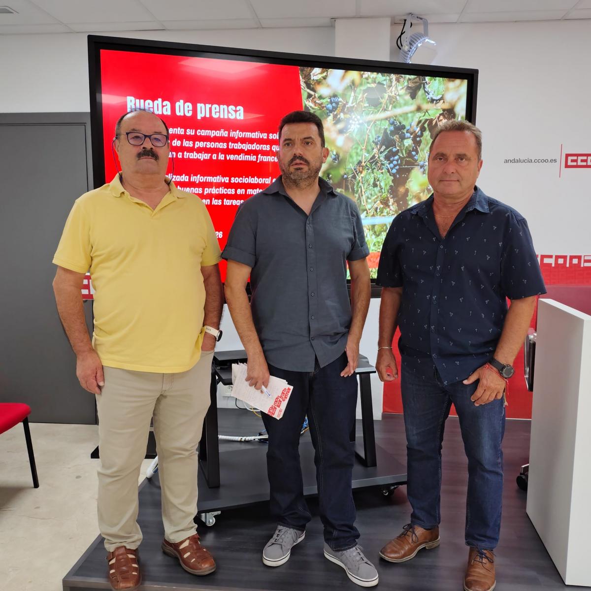 Rueda de prensa José Hurtado, Vicente Jiménez y José Fuentes.