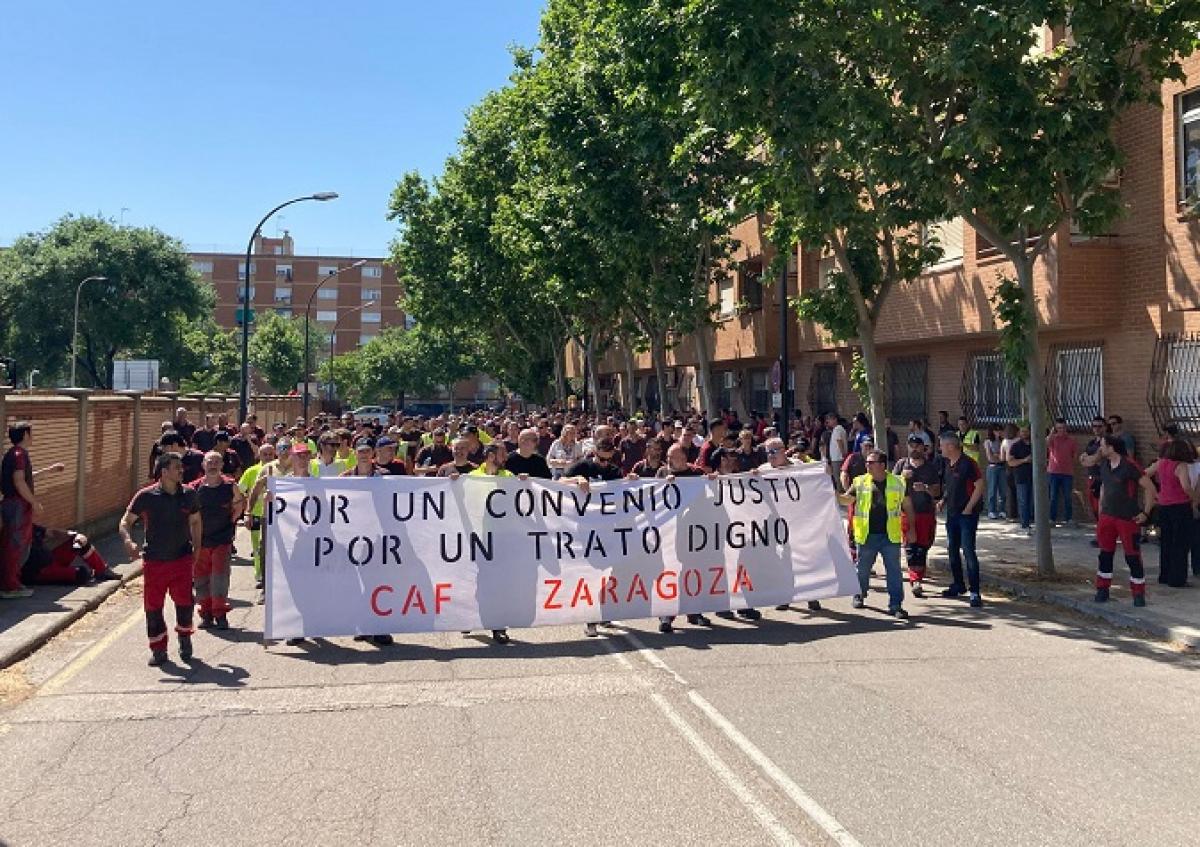 Movilización en CAF Zaragoza por un convenio justo
