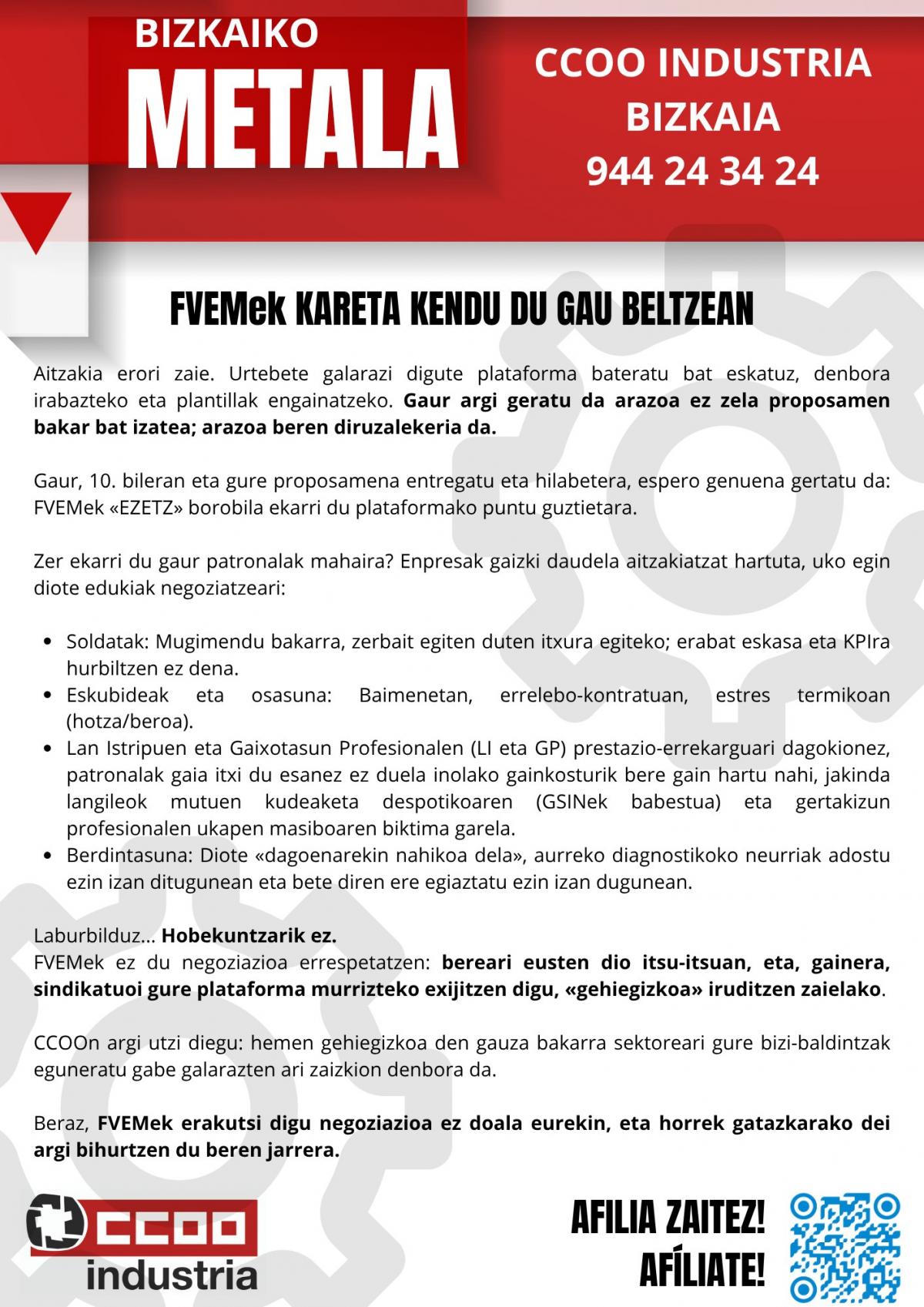 Bizkaiko Metala borrokan