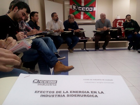 Representacin de CCOO en las empresas del sector siderrgico.