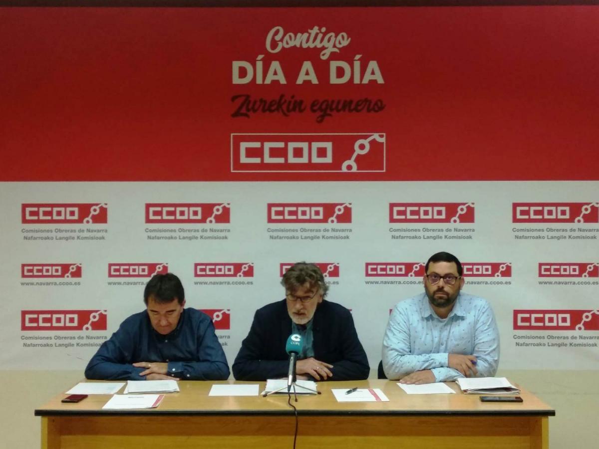 Rueda de prensa de CCOO en Estella