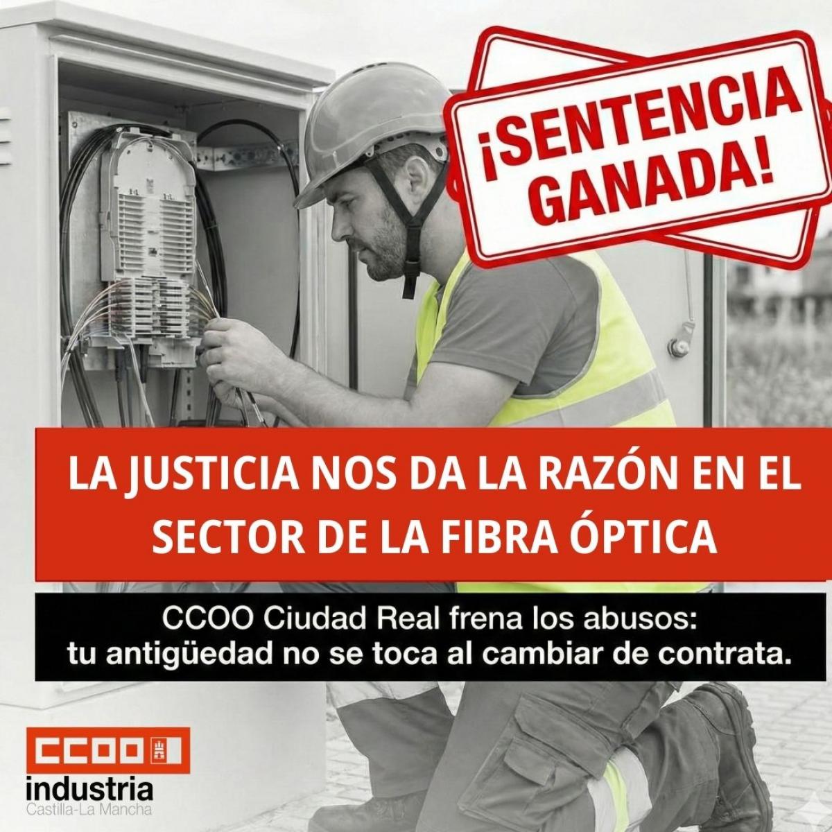 Sentencia ganada sector fibra óptica en Ciudad Real.
