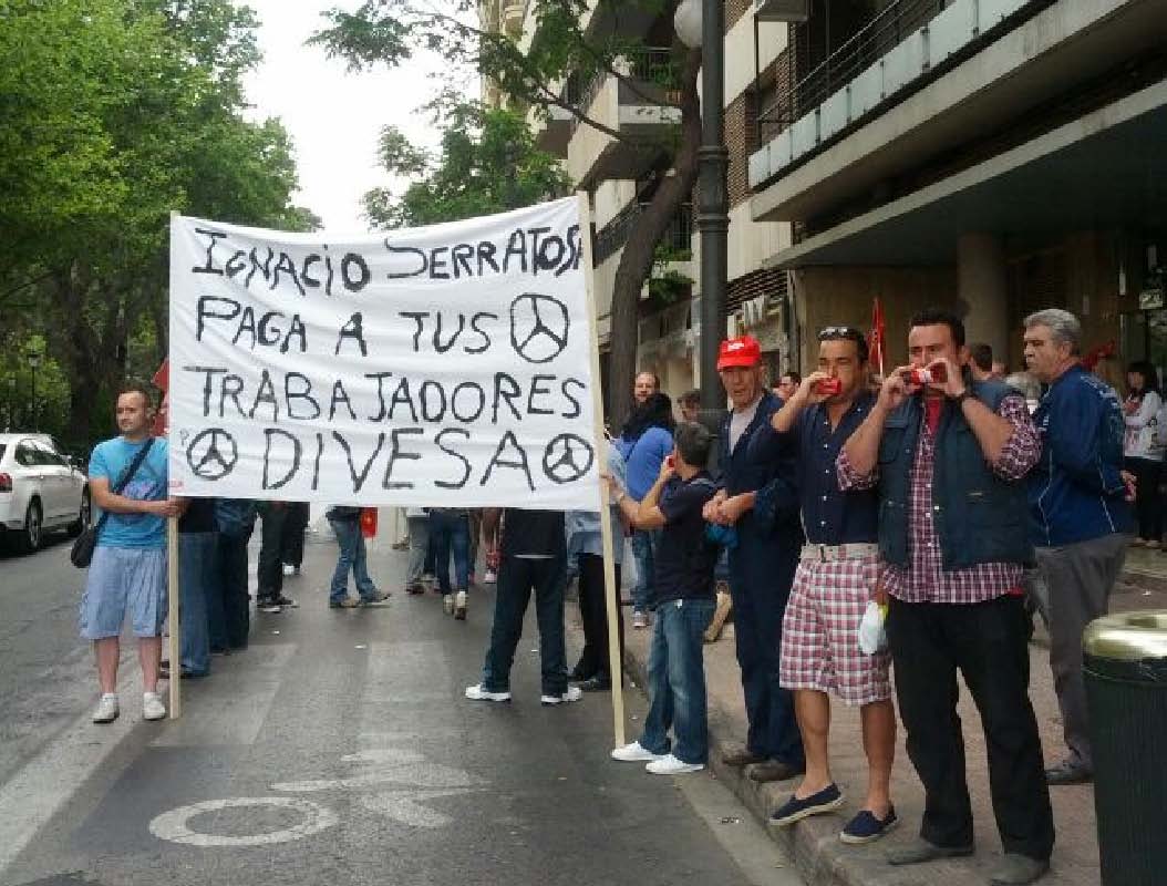 Protesta de la plantilla el viernes en Valencia