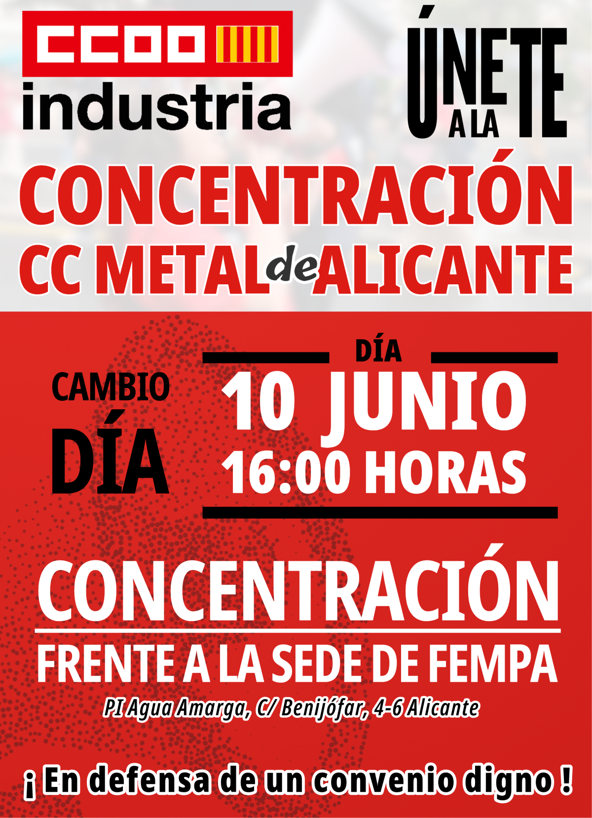 cartel convocatoria concentración