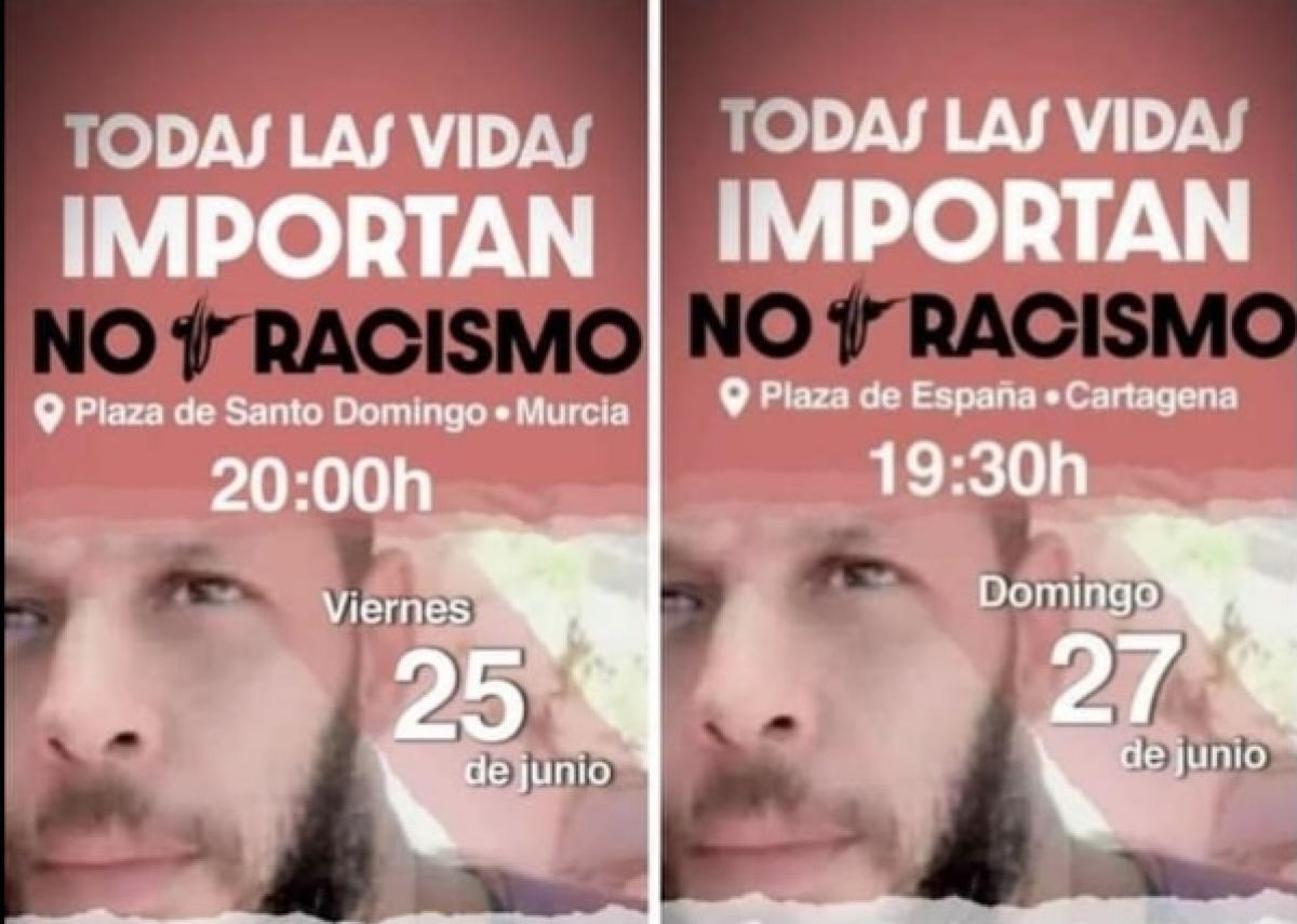 Convocatorias de manifestaciones de STOP RACISMO en Murcia (25/06/2021) y en Cartagena (27/06/2021)