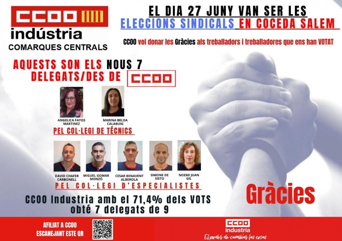 Delegados y delegadas, de CCOO, elegidos en las elecciones.