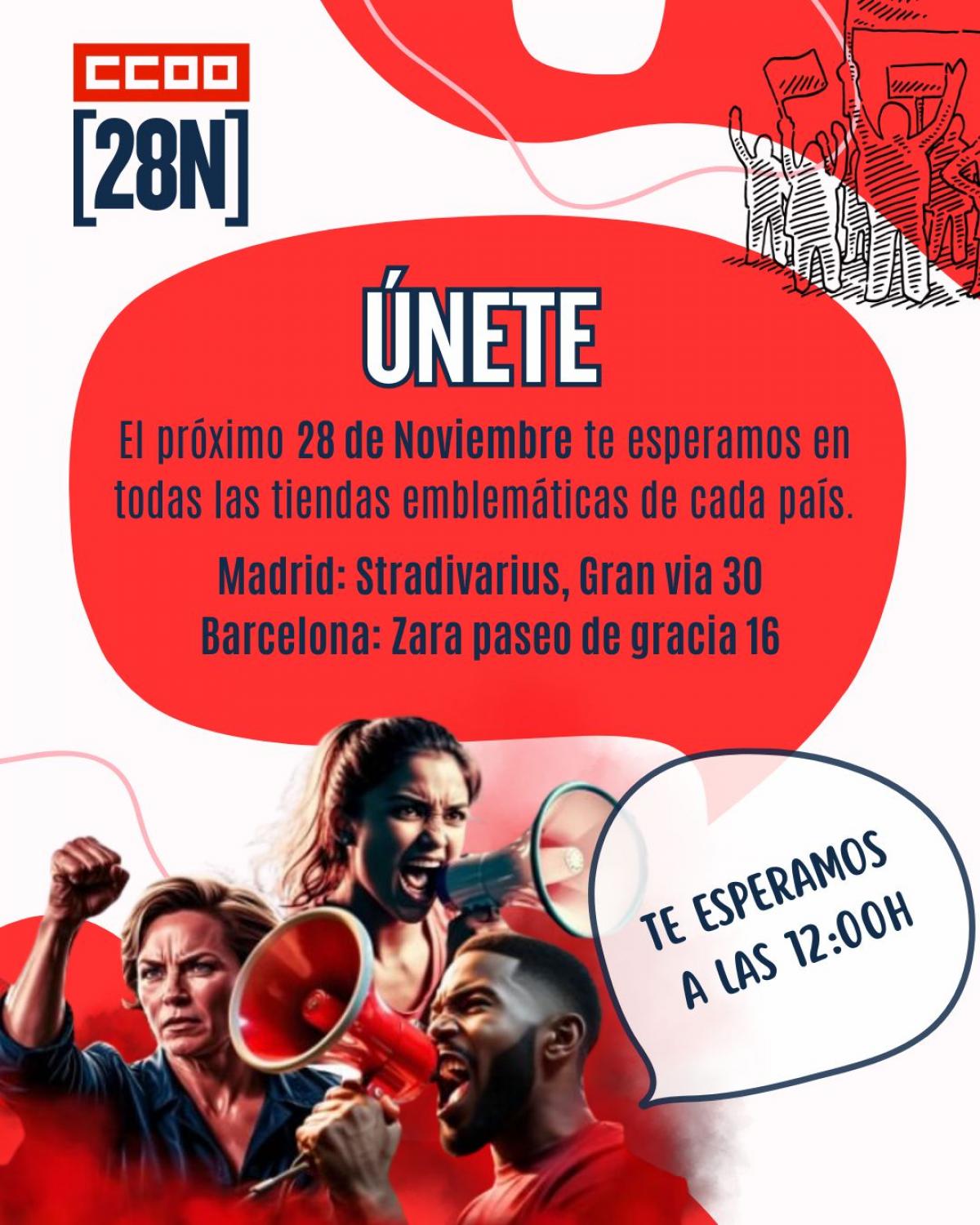 En España, las protestas que concentrarán en dos tiendas de Madrid y Barcelona