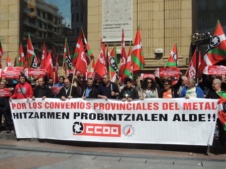 Movilizaciones en defensa de los Convenios Provinciales del Metal en Euskadi