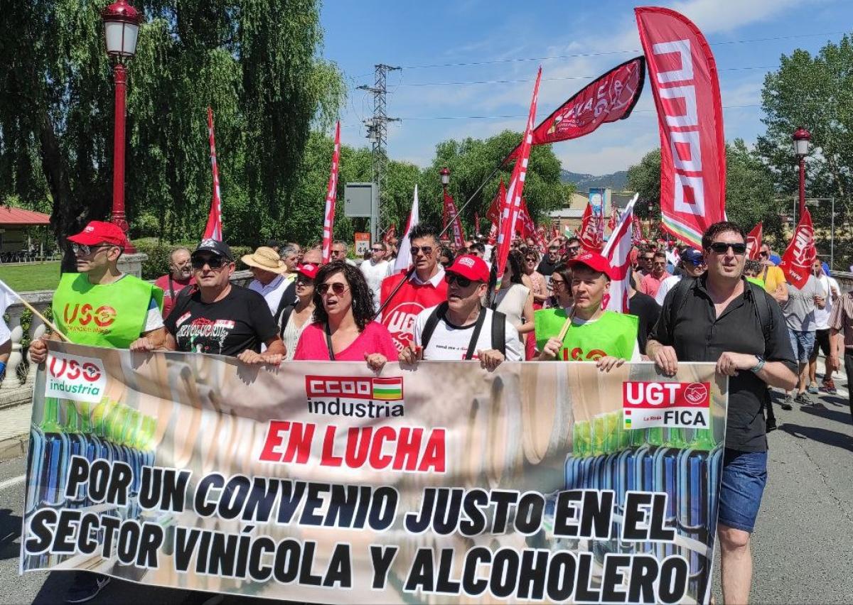 Manifestación por el convenio vinícola de La Rioja el pasado 17 de junio