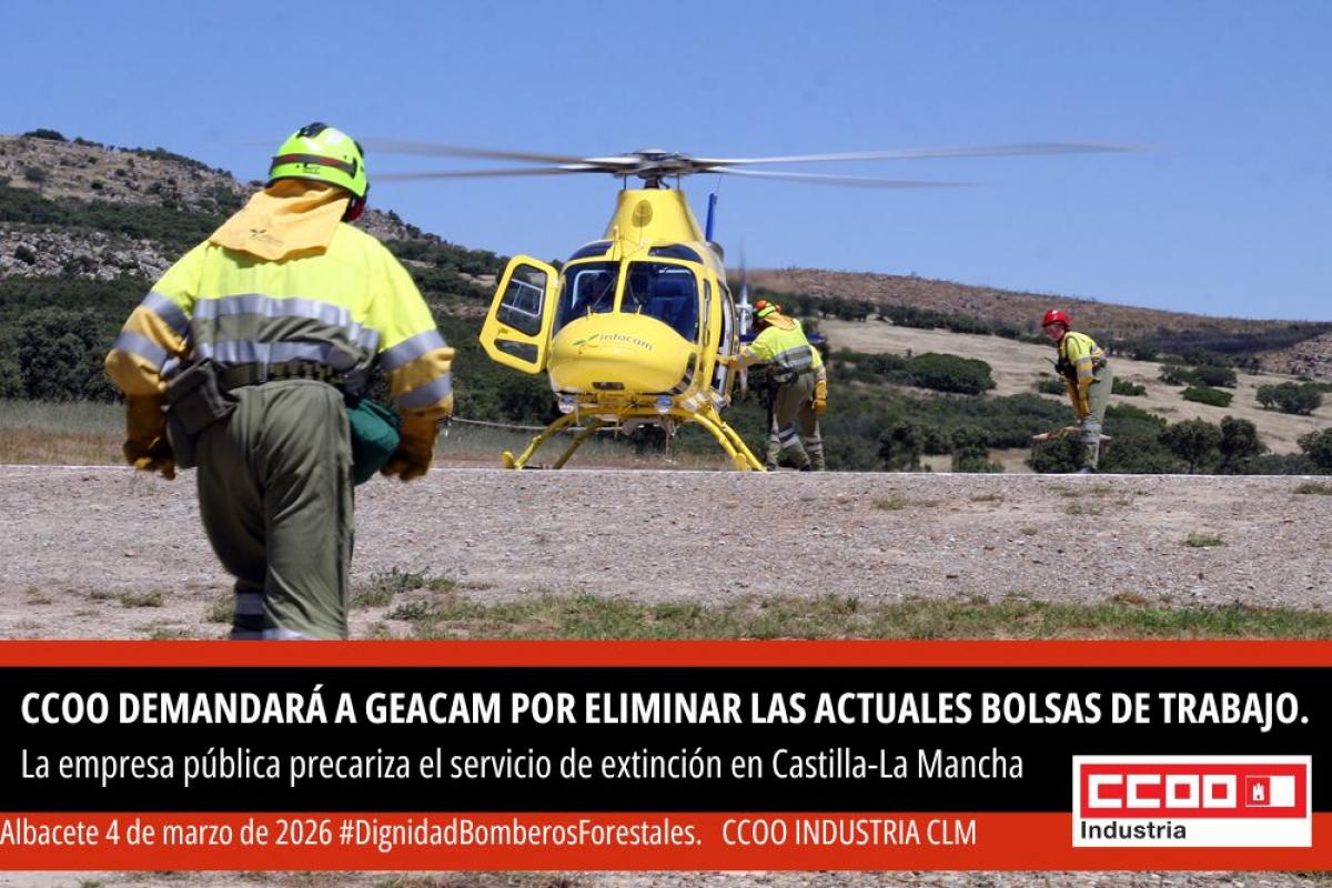 CCOO demandará a Geacam por eliminar bolsas de trabajo