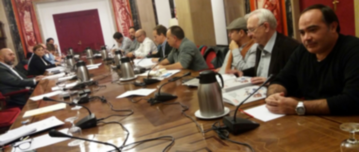 En primer plano, la delegacin de CCOO de Industria que particip en la reunin